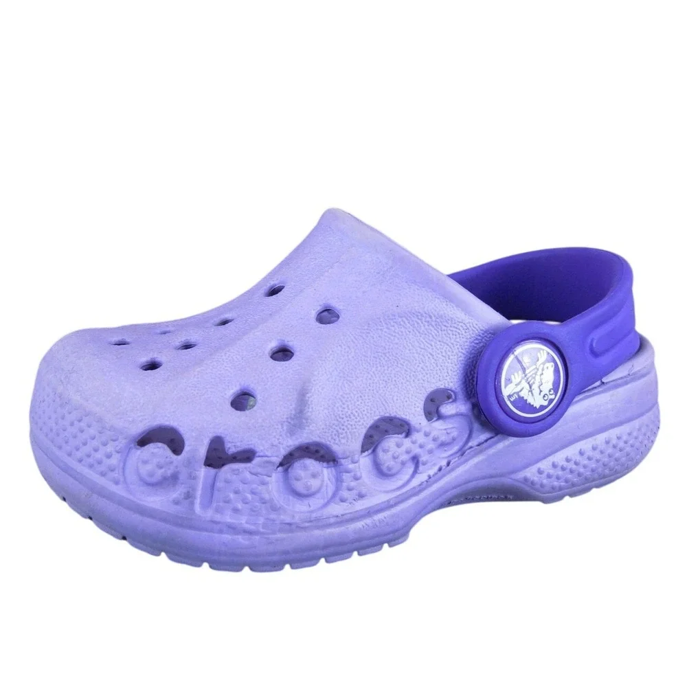 Crocs Girls Clog Perf Sz T 4-5‎ Medium Purple Synthetic Slip On